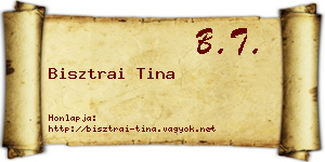 Bisztrai Tina névjegykártya